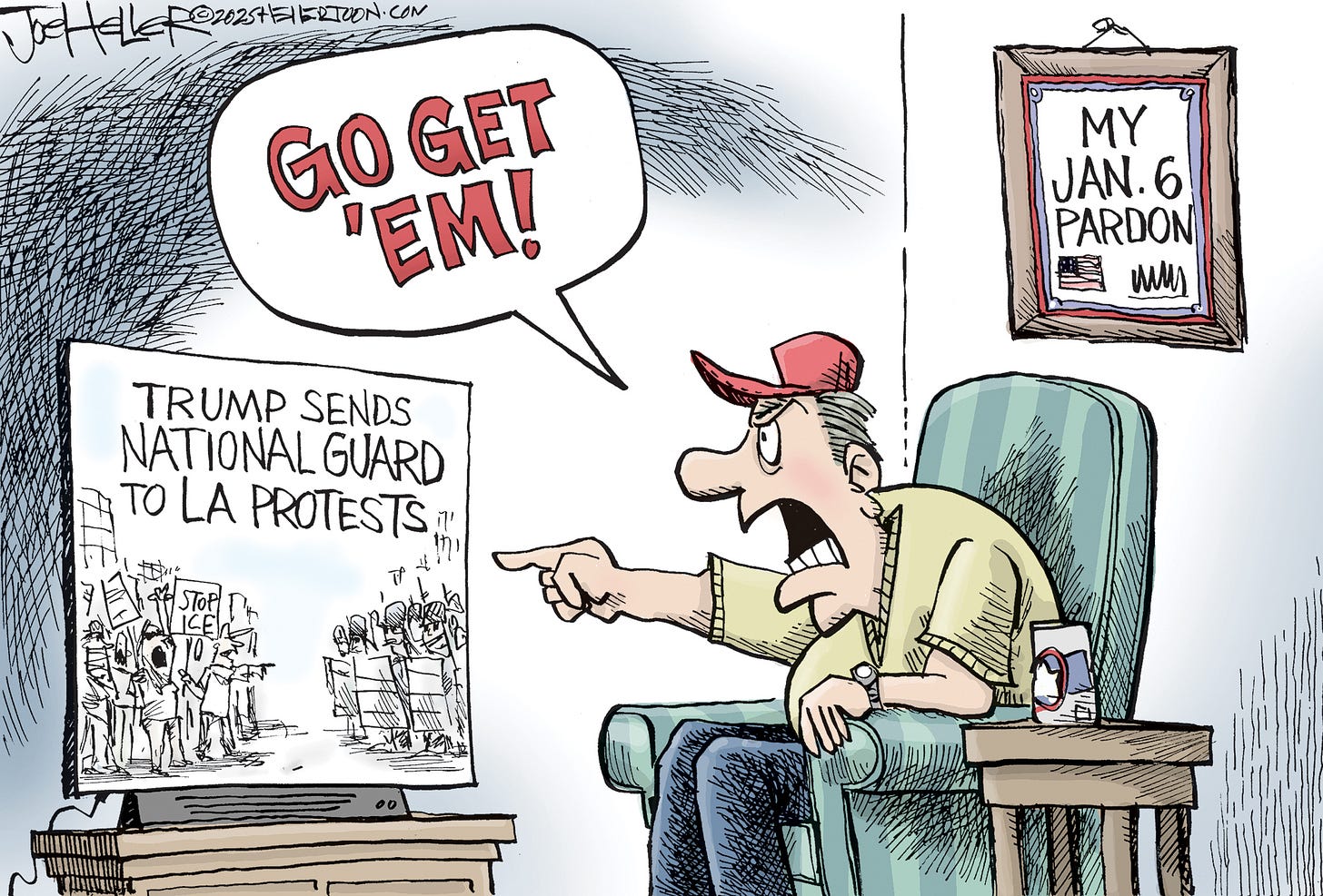 Donald Trump fans the political flames in Los Angeles | June 10 editorial  cartoons | The Week