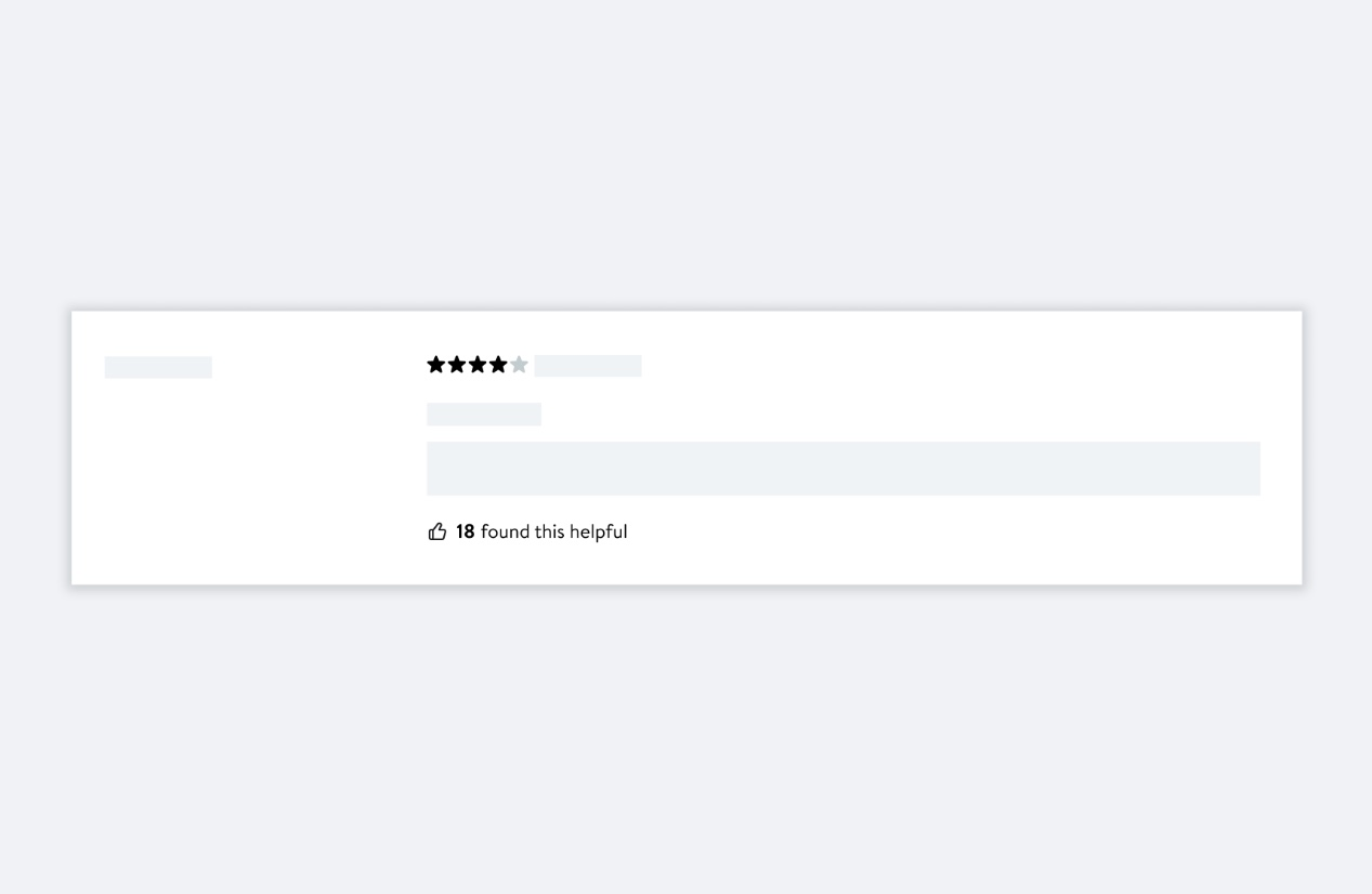 a mockup of a product review with 4 stars