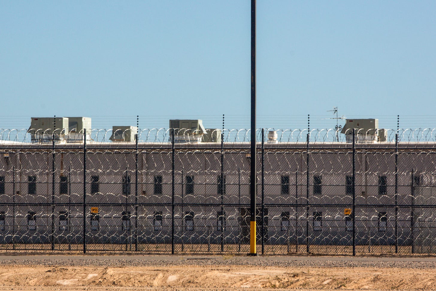 The Eloy Detention Center, a privately run ICE immigrant detention facility, is shown here on Friday, April 10, 2020. (Photo by Nicole Neri | AZCIR)
