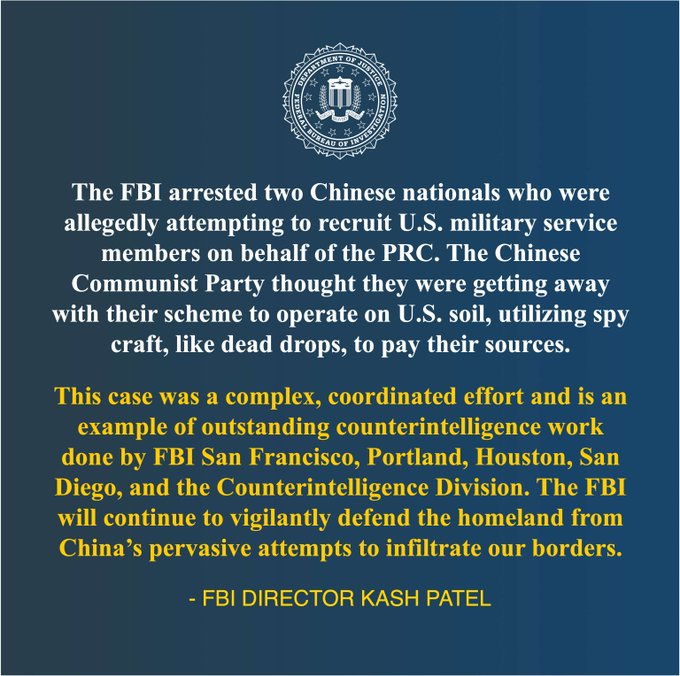 Quote from FBI Director Kash Patel. Read more via the link in the text.