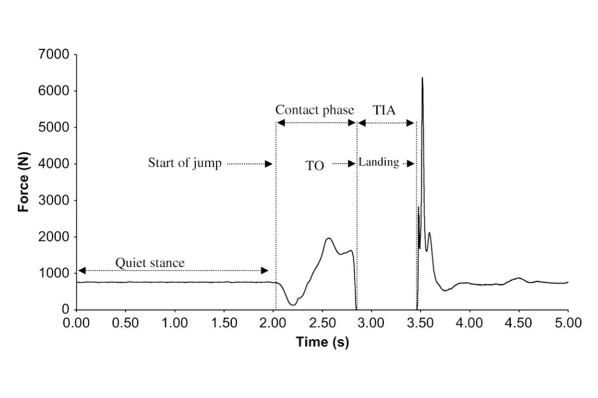 graph depicting the progression of the force during a vertical jump