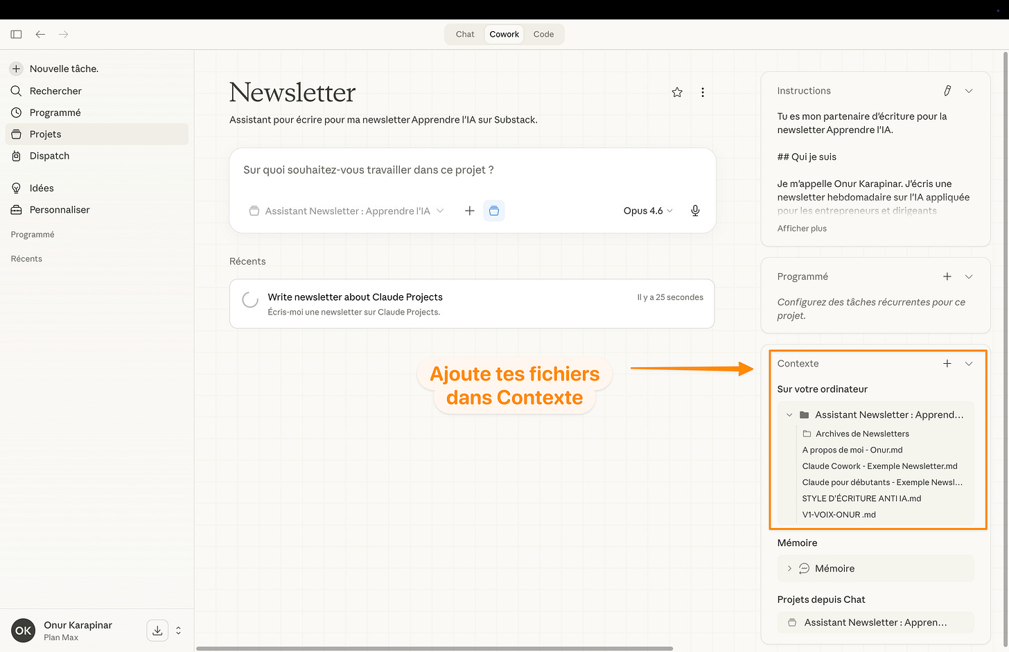 Claude Cowork + Project : Le guide complet pour le configurer en 15 min