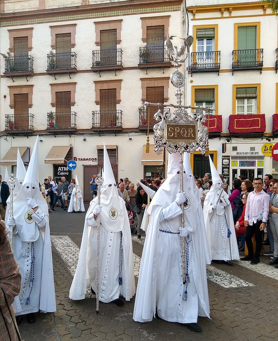 Colour photograph of the Senate of the Brotherhood of the Resurrection, Seville, April 2023