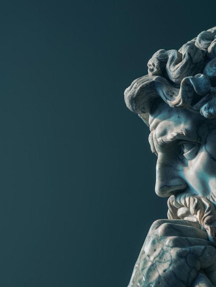 Photo philosopher statue embodies stoic philosophy