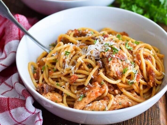 pasta con pollo
