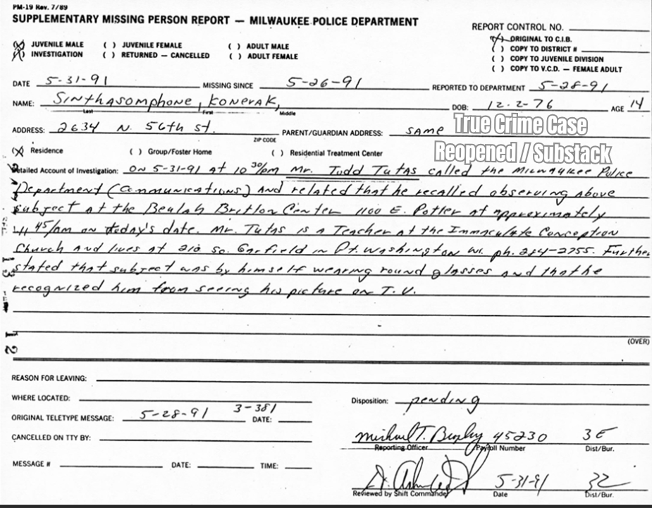 r/TrueCrimeCaseReopened - EXCLUSIVE: I Obtained the Original Konerak Sinthasomphone Police & Court Records—Prepare for Unseen Evidence PART 2