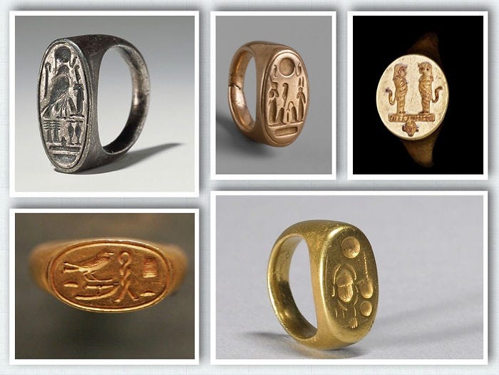 Signet rings from ancient Egypt Signet rings from ancient Egypt