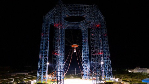 Lanyue during its test in the gravity simulator.