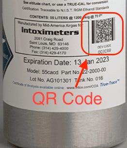 Dry gas cylinder