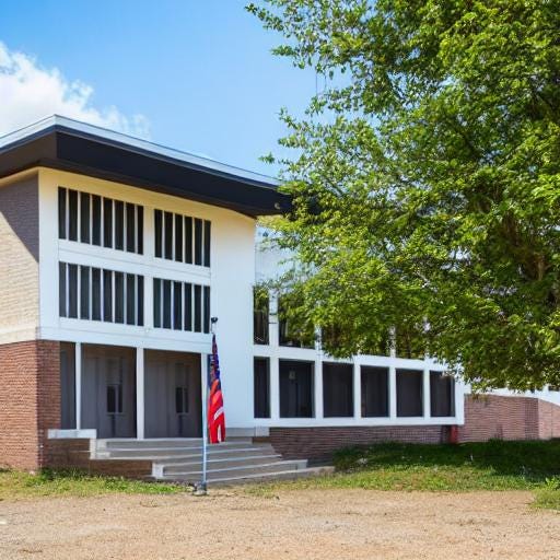 I asked the AI to come up with a rural school building.