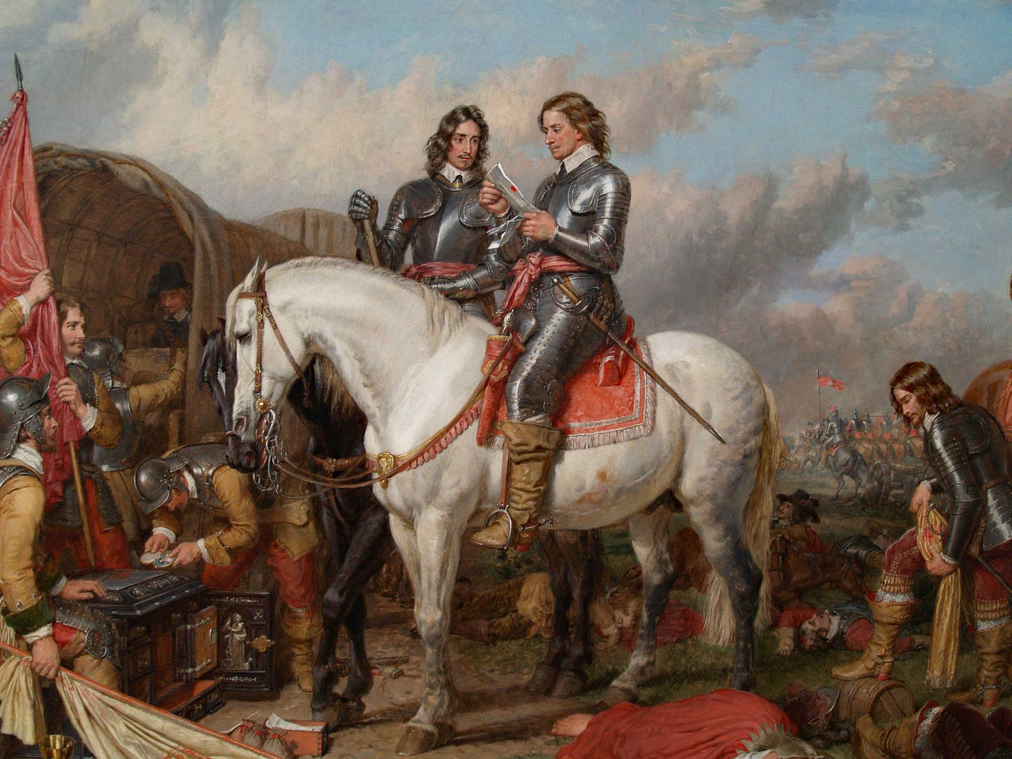 Detail of 'The Battle of Naseby', Charles Landseer, 19th century