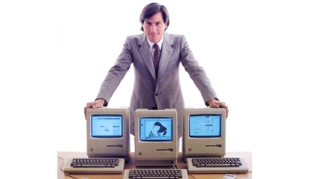 Steve Jobs with Macintosh