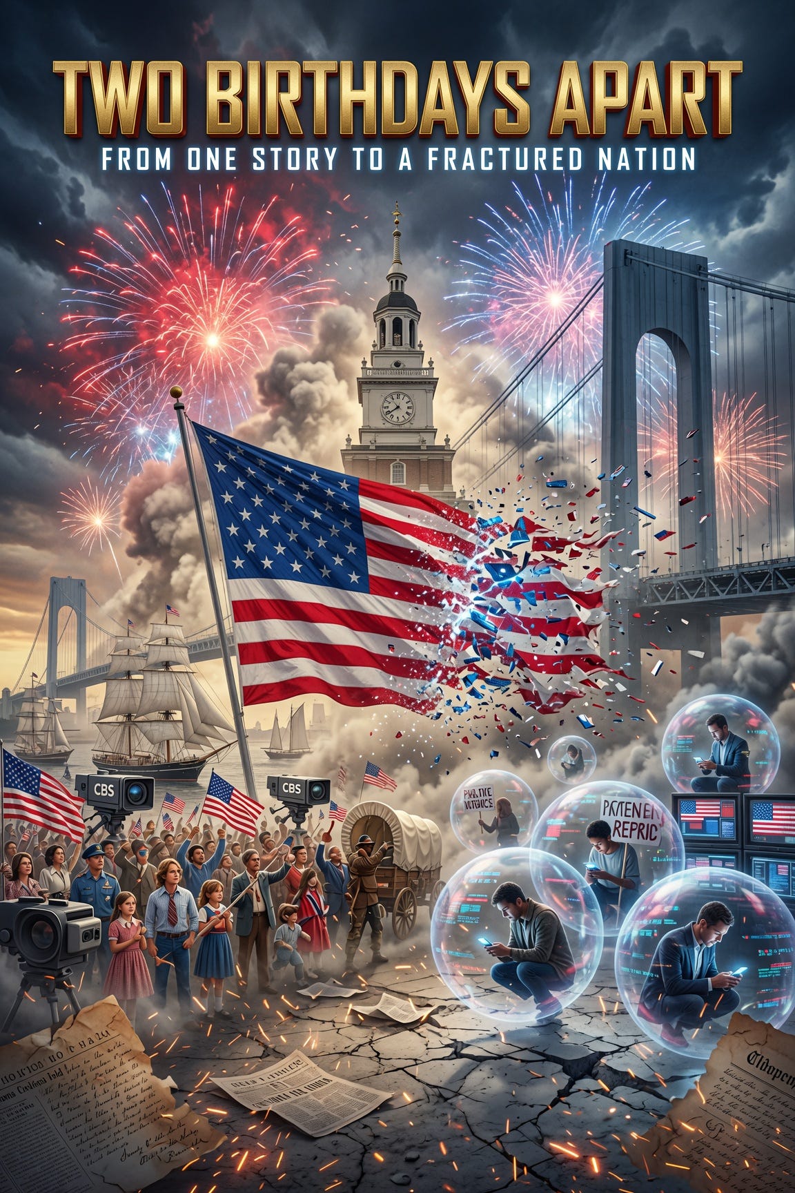 Two Birthdays Apart: Greg Maresca contrasts America’s Bicentennial unity in 1976 with the fractured patriotism of 2026 at America 250.
