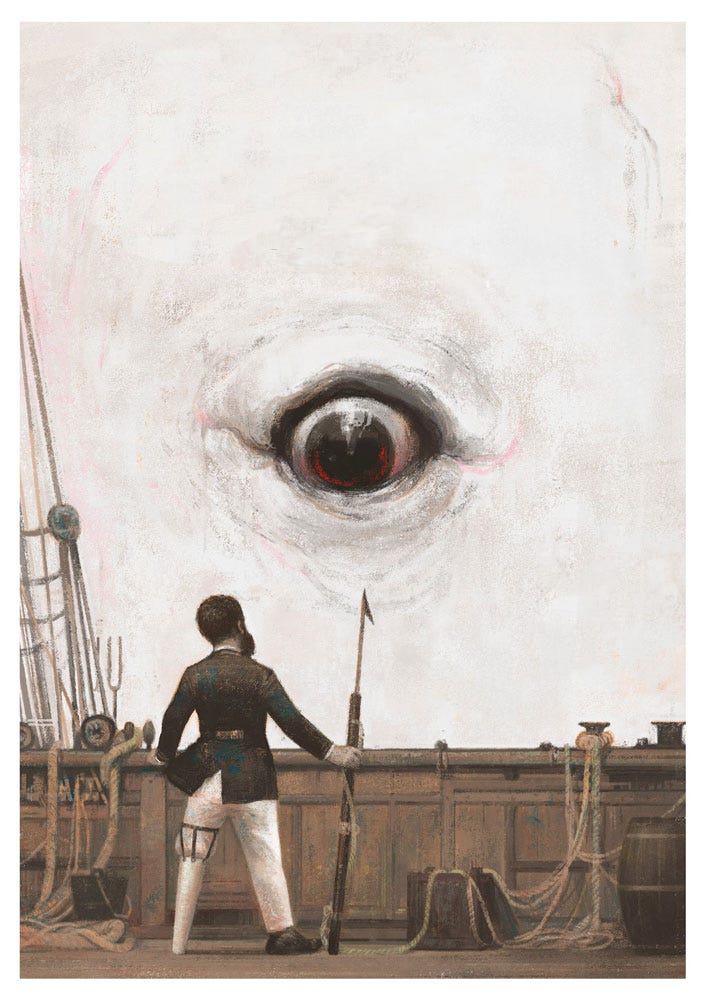 I've heard that Moby Dick can be interpreted as a proto-lovecraftian horror  showing the impotence of man compared to the might of the natural world. As  such, I decided to write it