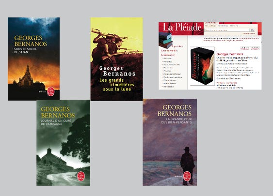 Couvertures d'ouvrages de Georges Bernanos, éditions du Seuil, Gallimard