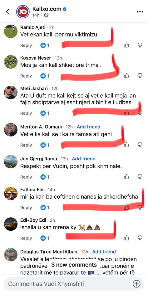 2] Komentet në postimin e Kallxo.com