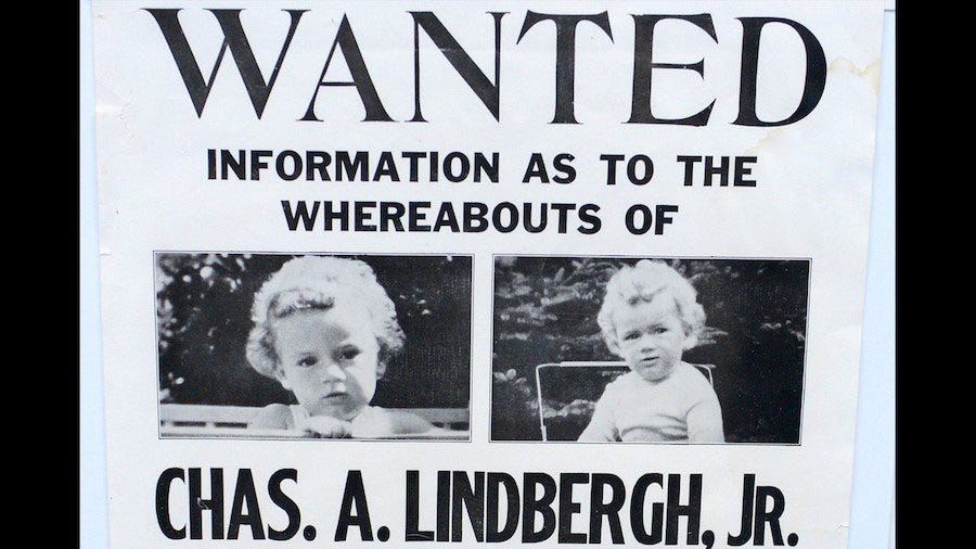 baby Lindbergh missing poster baby Lindbergh missing poster