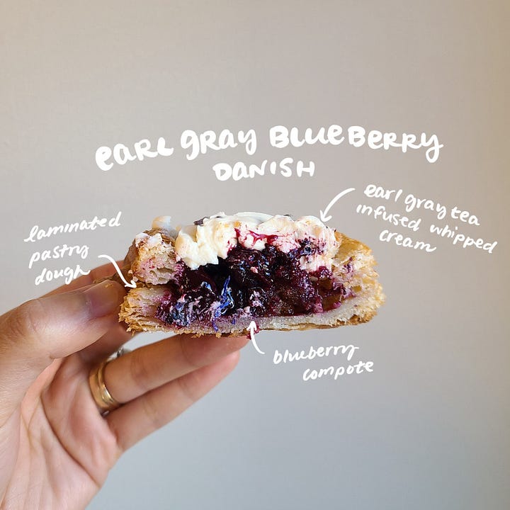 Wheatberry Bakeshop Earl Gray Blueberry Danish