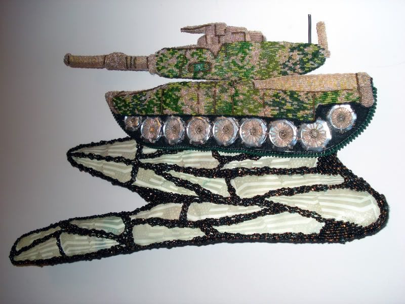 beaded camo camouflage print military Afghanistan fallen soldiers U.S. pop art war bead embroidery beaded camo camouflage print military Afghanistan fallen soldiers U.S. pop art war bead embroidery