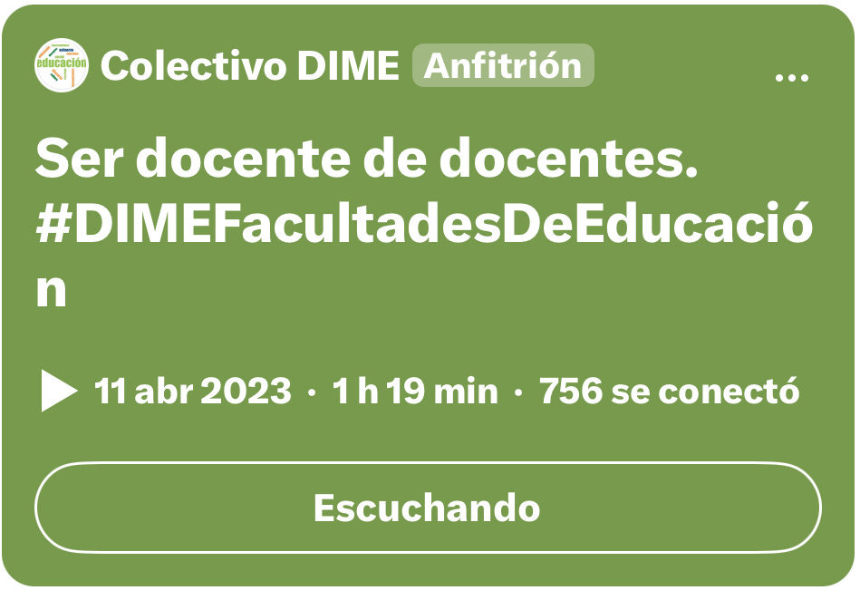 Space en Twitter del Colectivo DIME