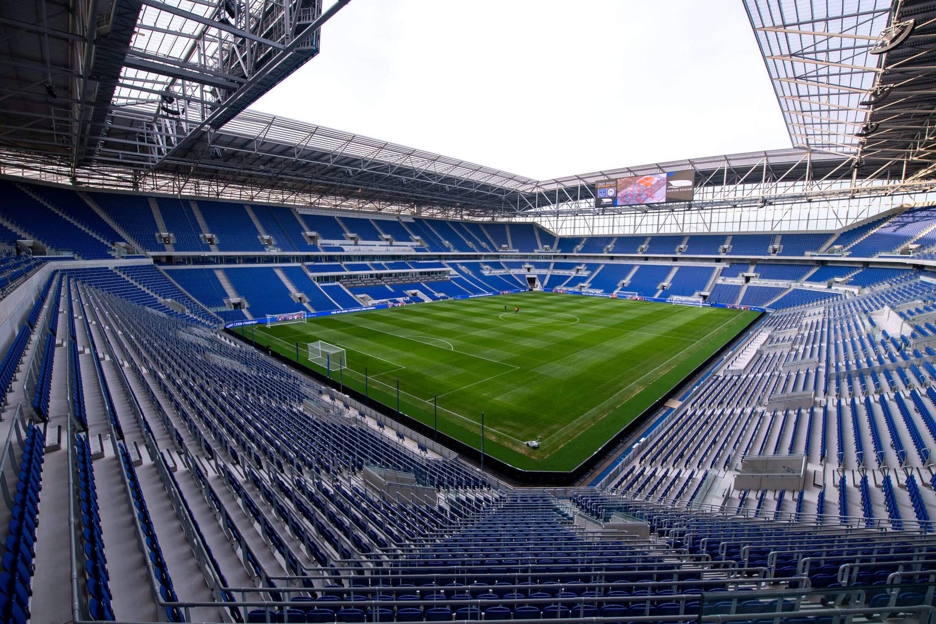 LIVERPOOL, ENGLAND - FEBRUARY 17: A general view of Everton Stadium before the Everton U18s v Wigan Athletic U18s Friendly Test Event Match at Everton Stadium on February 17, 2025 in Liverpool, England. (Photo by Emma Simpson/Everton FC)