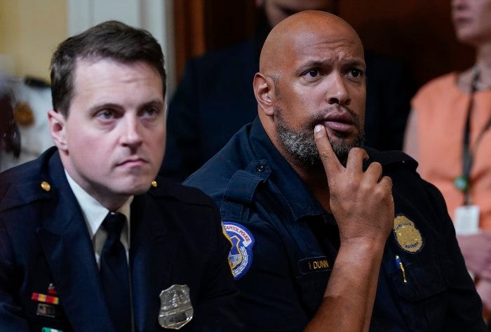 Daniel Hodges and Harry Dunn at a hearing. Daniel Hodges and Harry Dunn at a hearing.