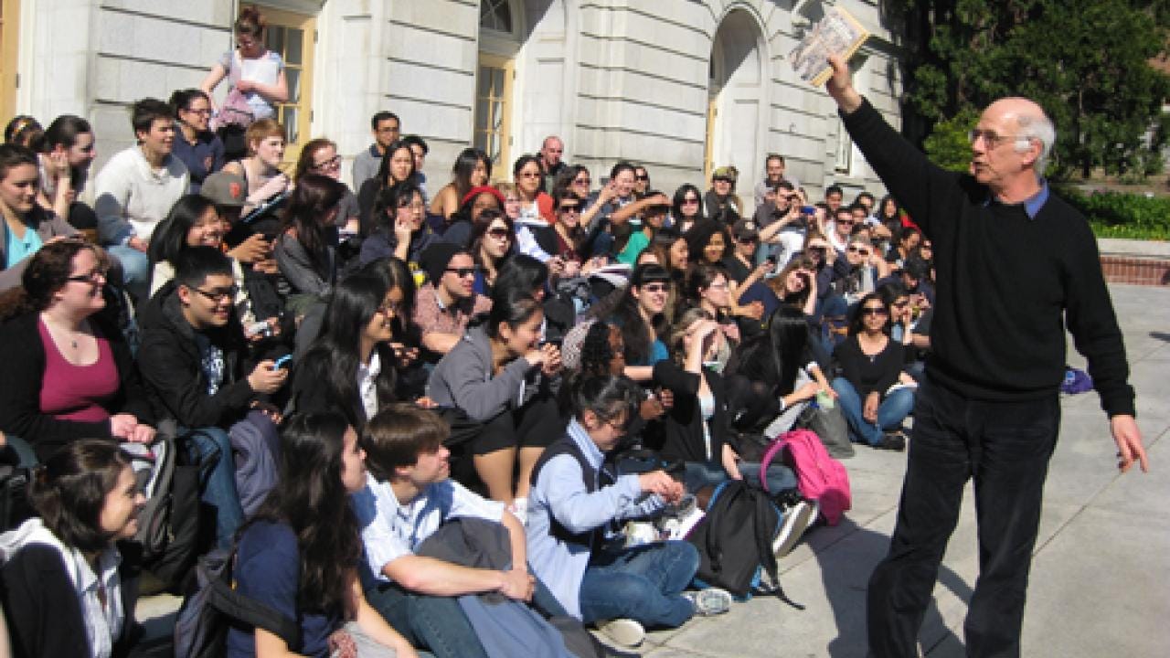 Michael Burawoy teaching outside at Berkeley