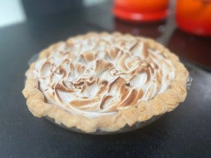 Swiss Meringue Apple Custard Pie
