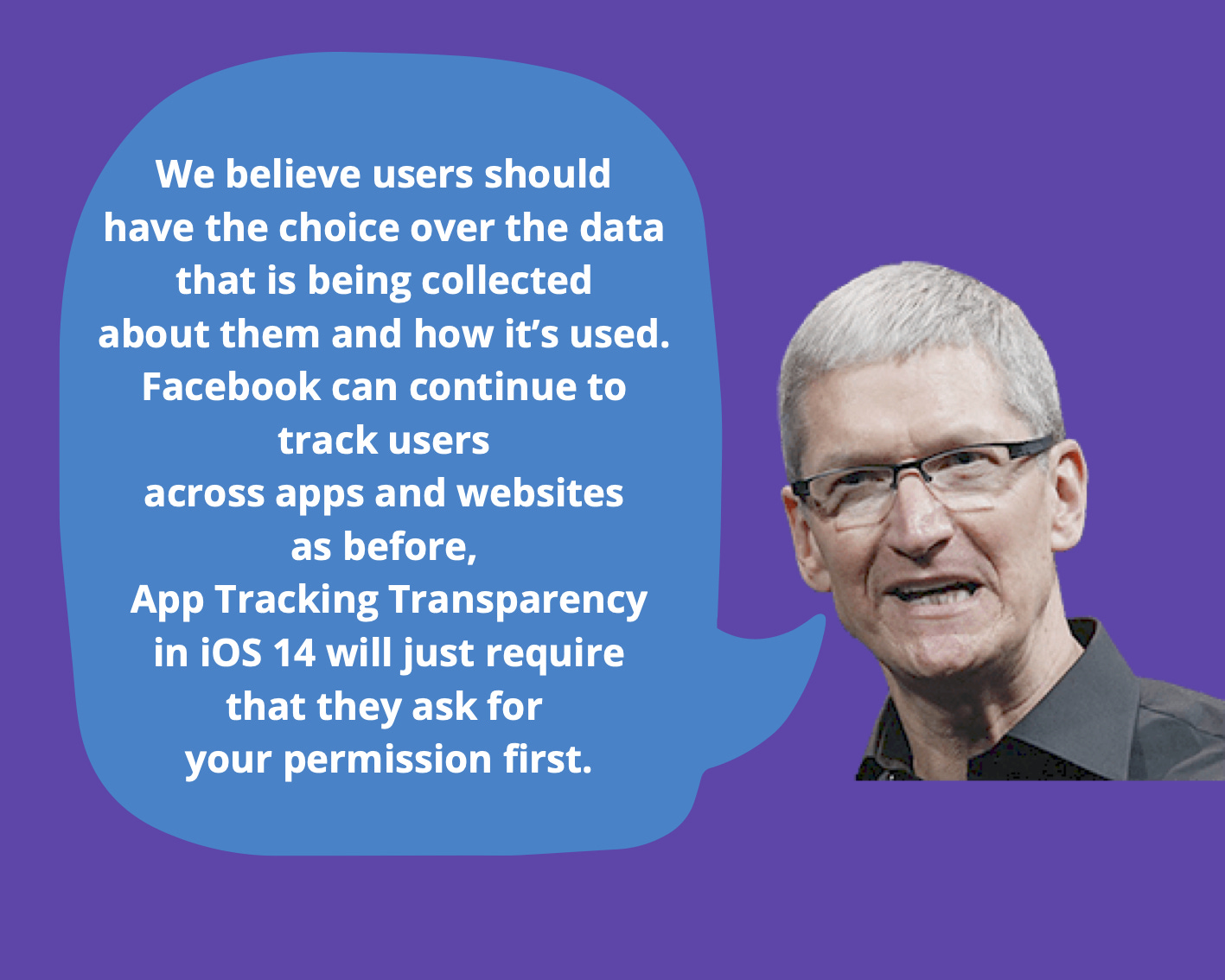 Tim Cook suggests Facebook should give user’s a choice in a tweet.