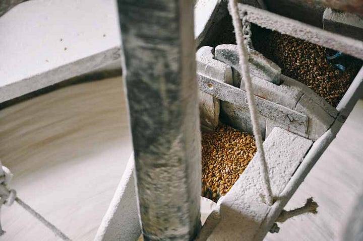 stonemill at maud foster windmill for stoneground spelt lincolnshire uk