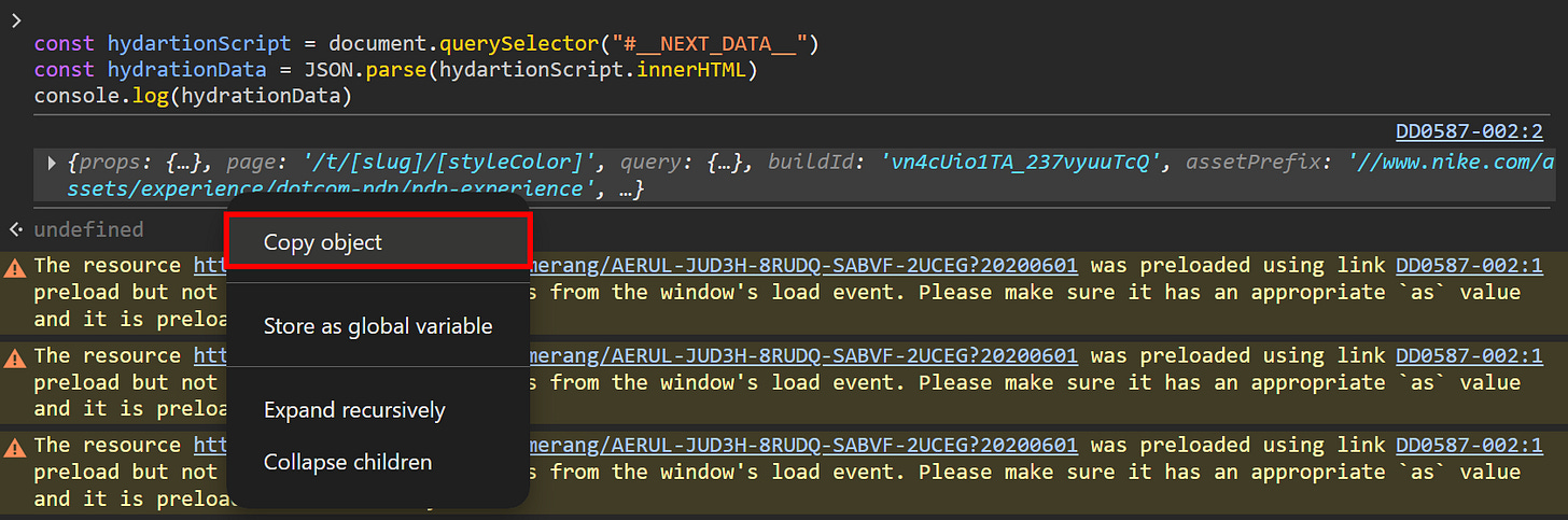 Selecting the “Copy object” option