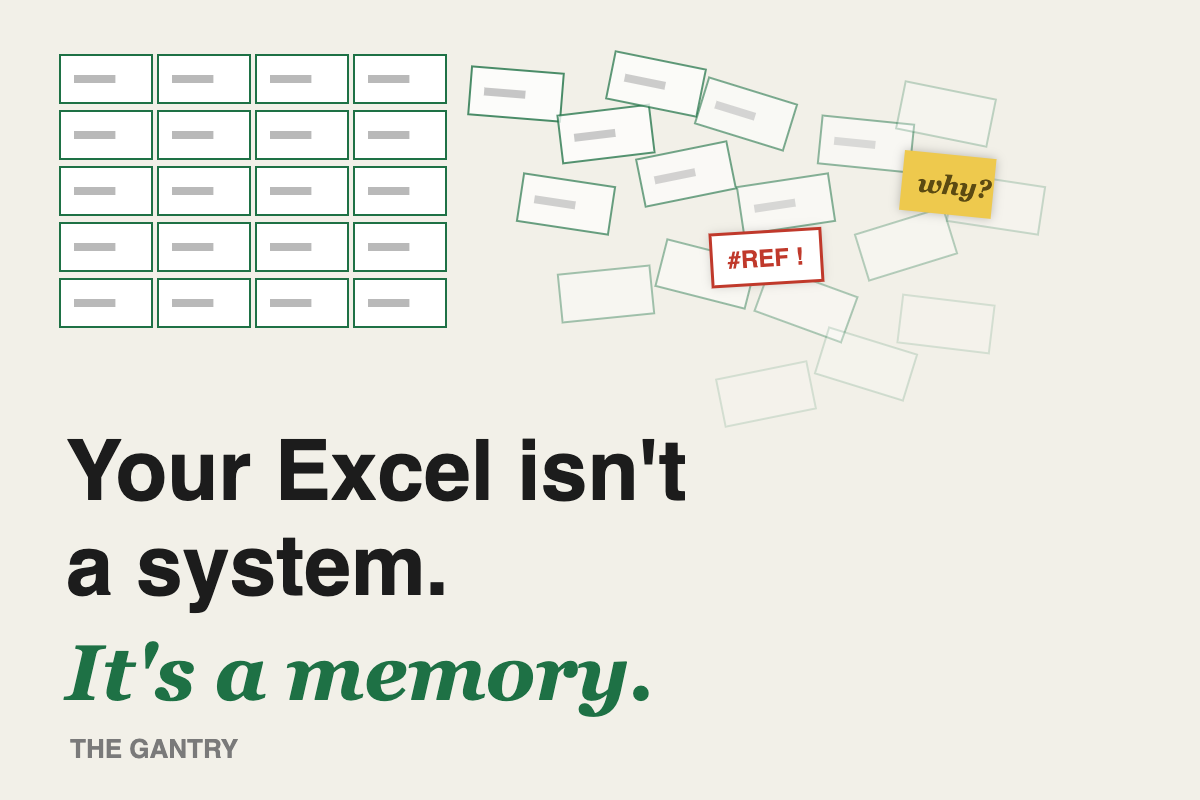 Infographic: Your Excel Isn't a System. It's a Memory. Infographic: Your Excel Isn't a System. It's a Memory.