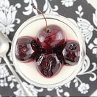 Vanilla Rum Panna Cotta with rum-roasted cherries