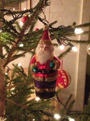 Glass Father Christmas Glass Father Christmas