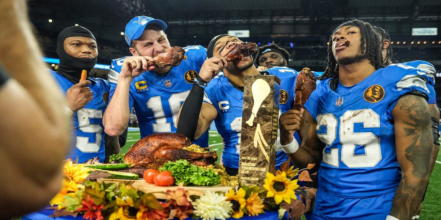 Detroit Lions will kick off at a new time on Thanksgiving Day