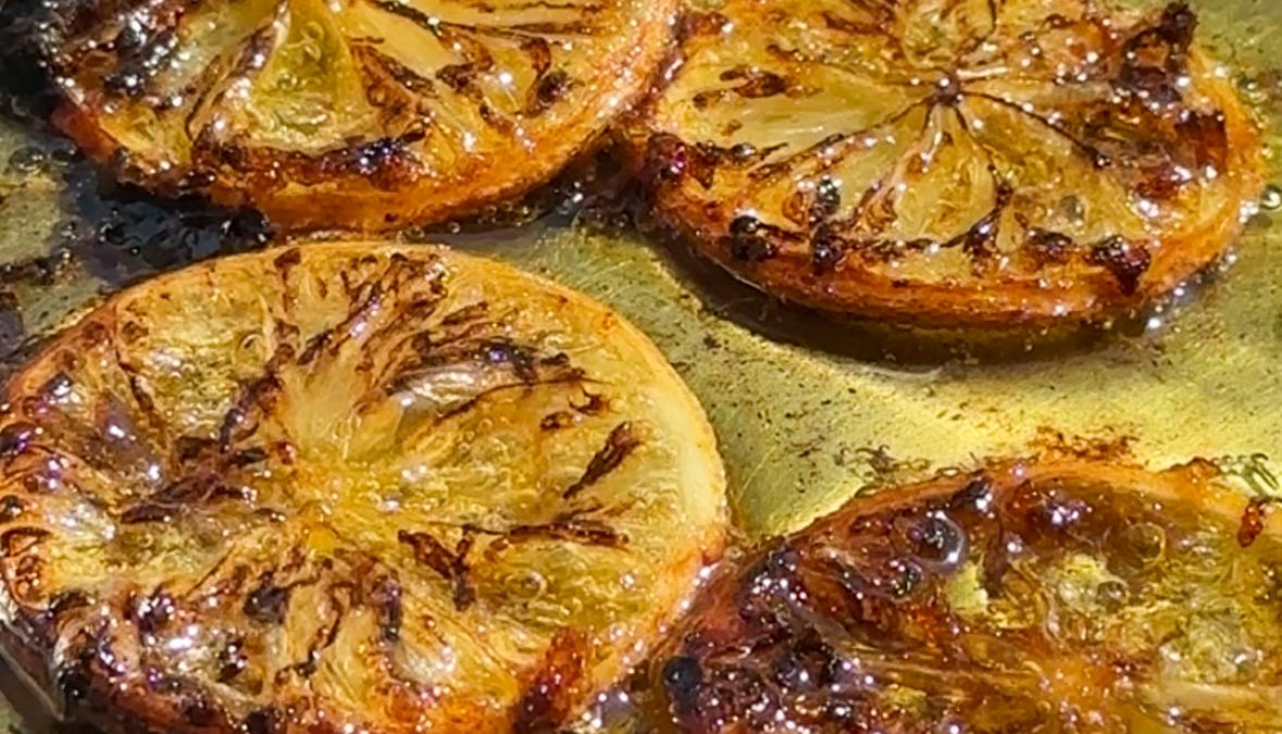 Caramelized Lemon Leek Couscous Salad - by Raquel Ravivo