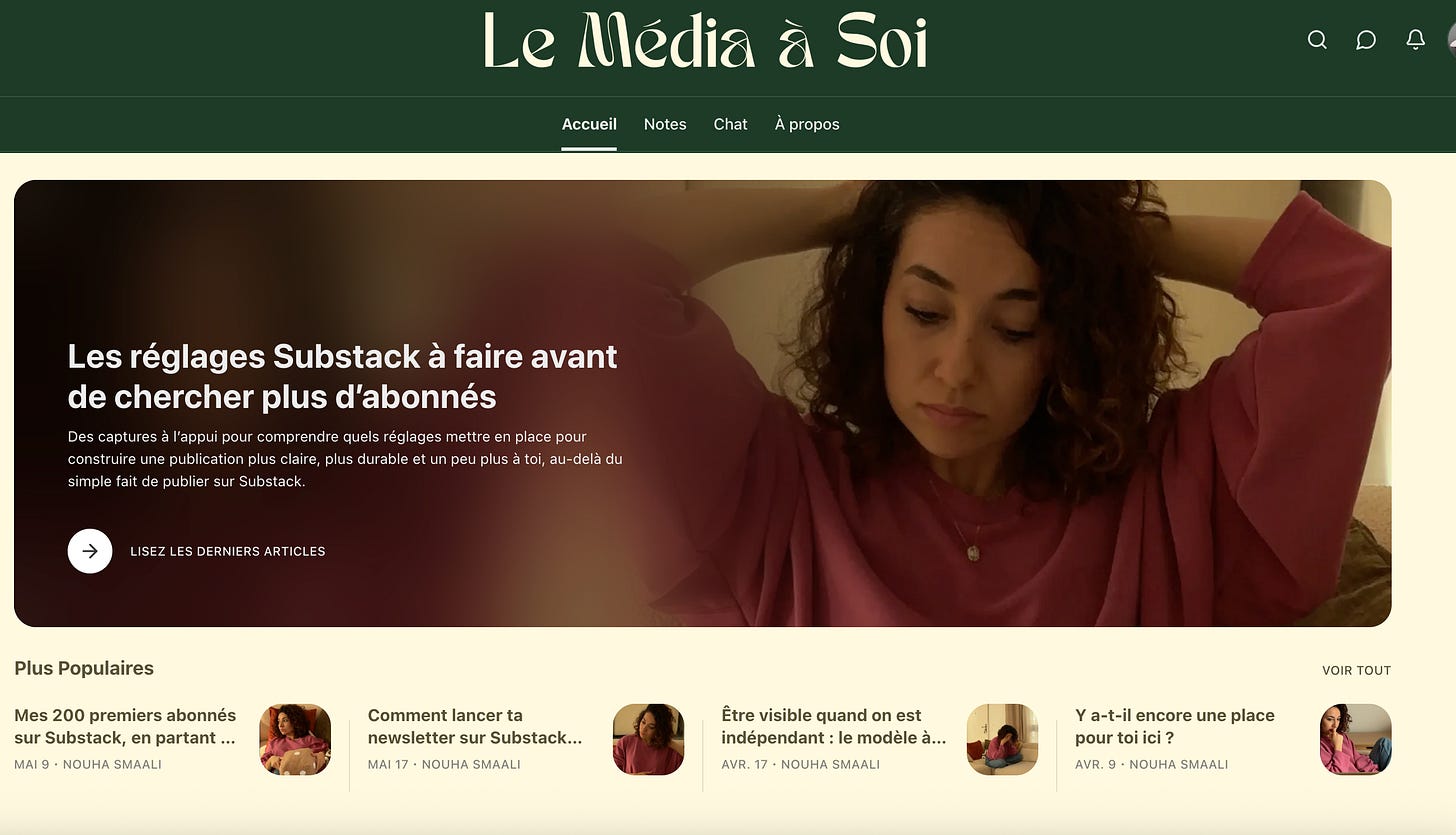 Profil Substack de Nouha Smaali, exemple de croissance organique et de build in public en France Profil Substack de Nouha Smaali, exemple de croissance organique et de build in public en France