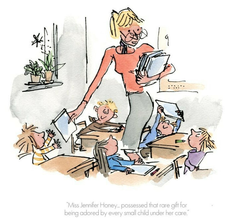 Ilustración de Quentin Blake para a novela Matilda 