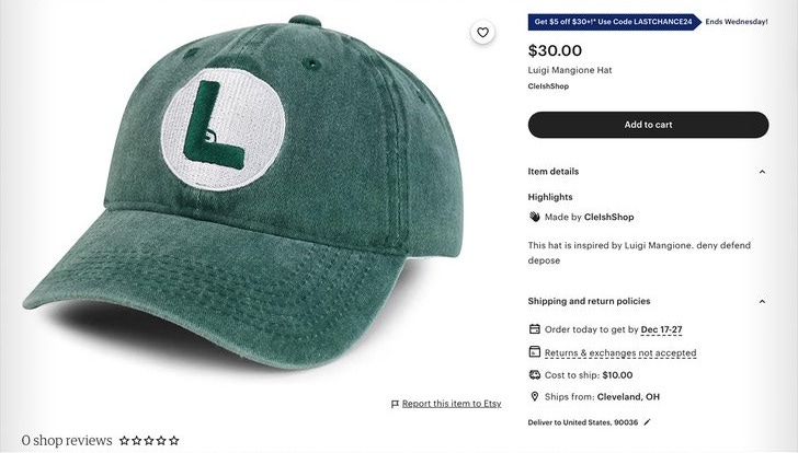 Luigi Mangione Hat