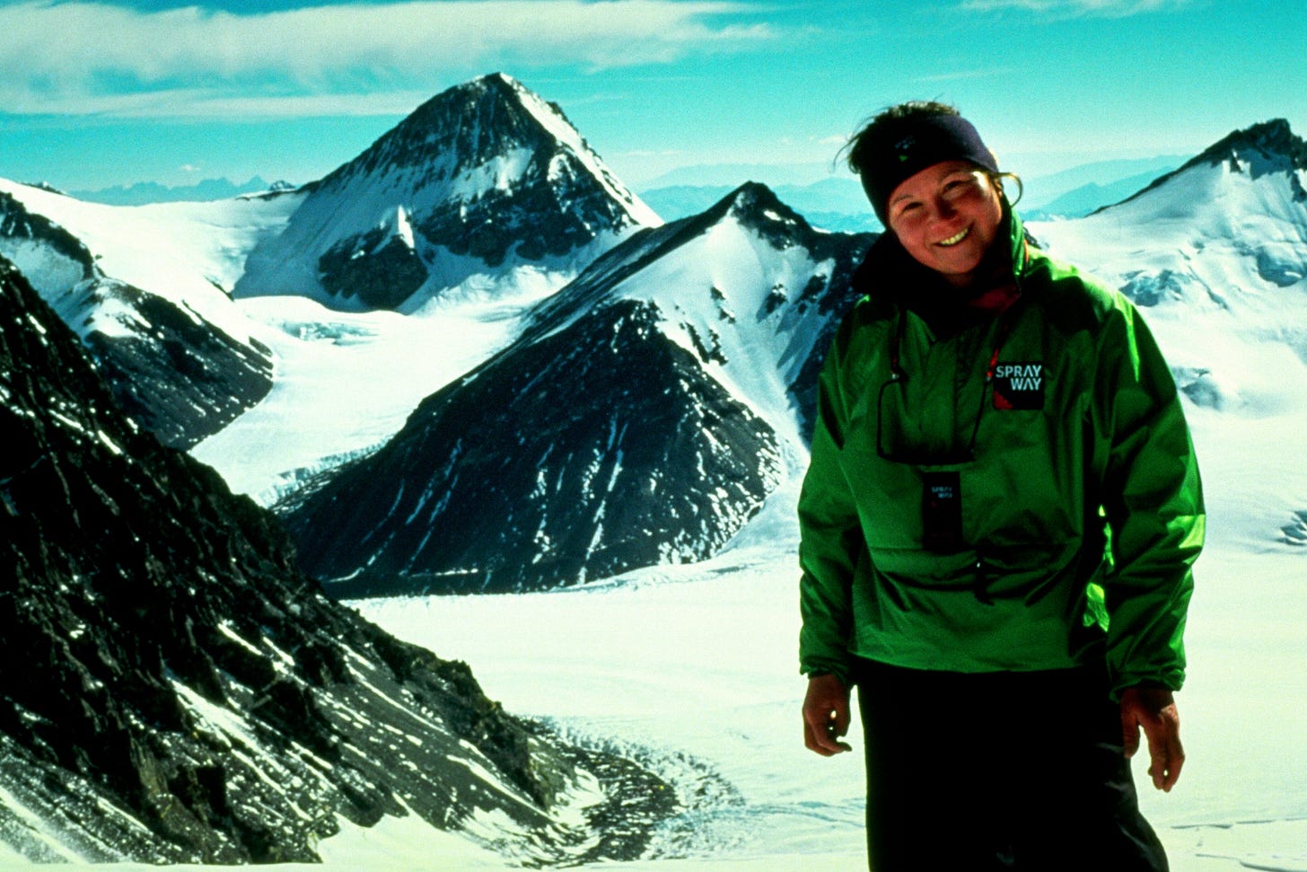 Alison Hargreaves, tras coronar el Everest