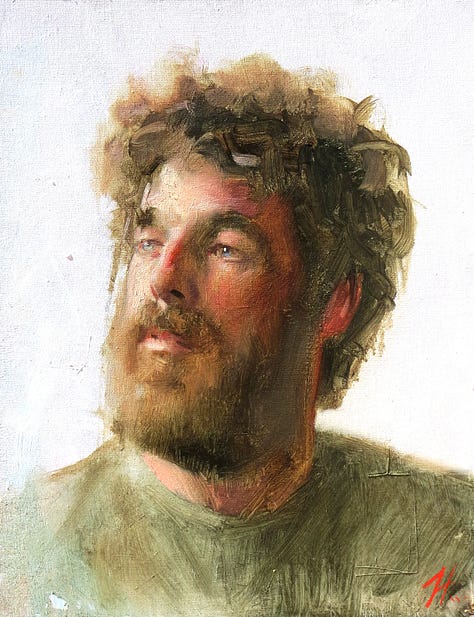 Portraits in oil paint