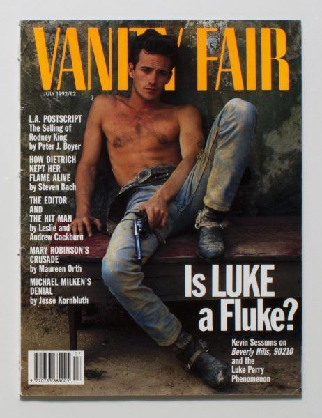 Luke Perry racy for the 1990s Vanity Fair cover story Luke Perry racy for the 1990s Vanity Fair cover story