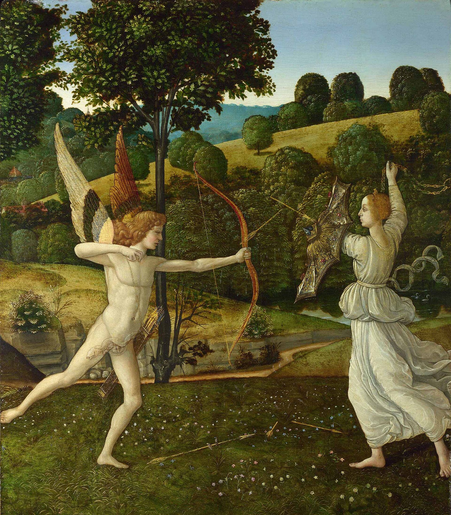 The Combat of Love and Chastity, Gherardo di Giovanni del Fora, late 15th century The Combat of Love and Chastity, Gherardo di Giovanni del Fora, late 15th century