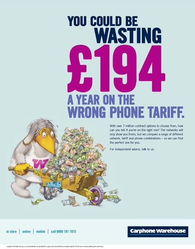 Carphone Warehouse advert with Tomsk