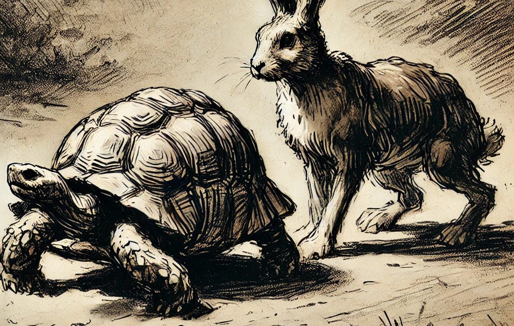 Tortoise and the Hare: The Lesson of the Finish Line