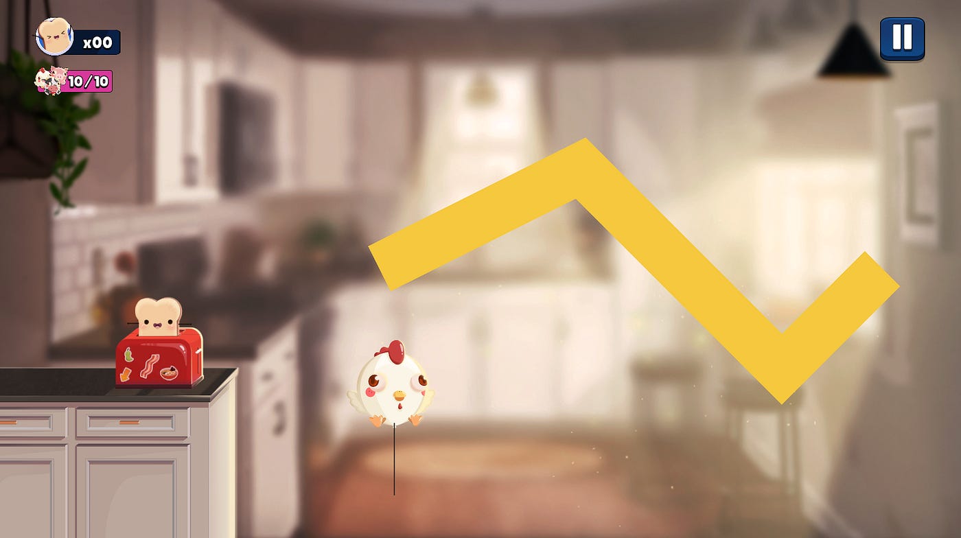 Primeira implementação do Line Renderer, uma linha com ângulos fechados.