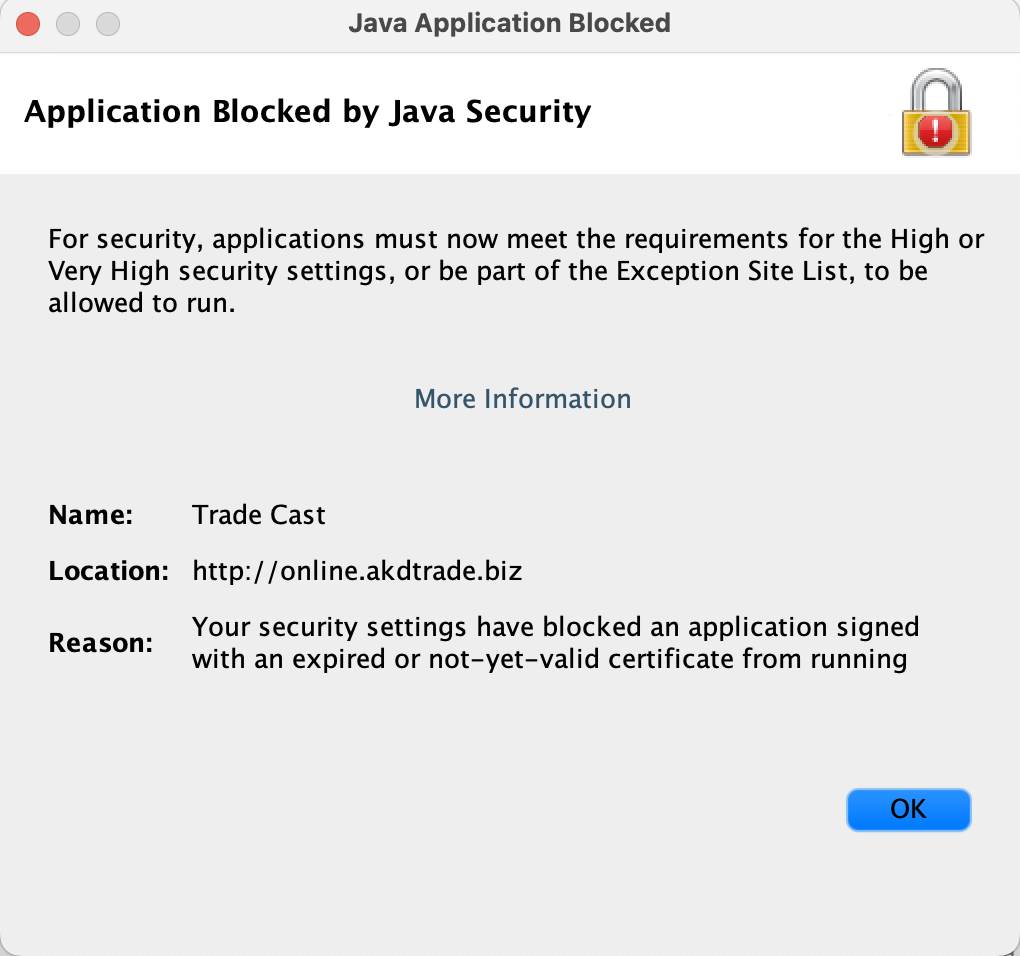 getting akd trade cast v3.7.7 to work on the latest java version on macOS