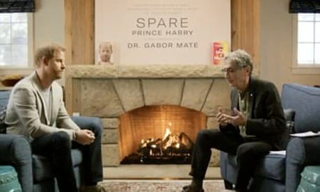 Prince Harry during the livestreamed conversation on Saturday.