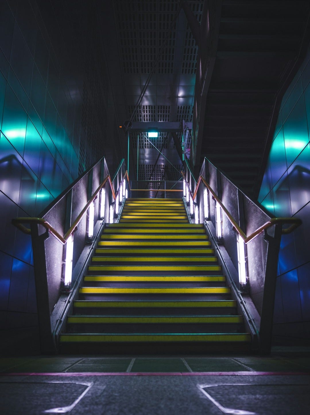 a staircase in a building