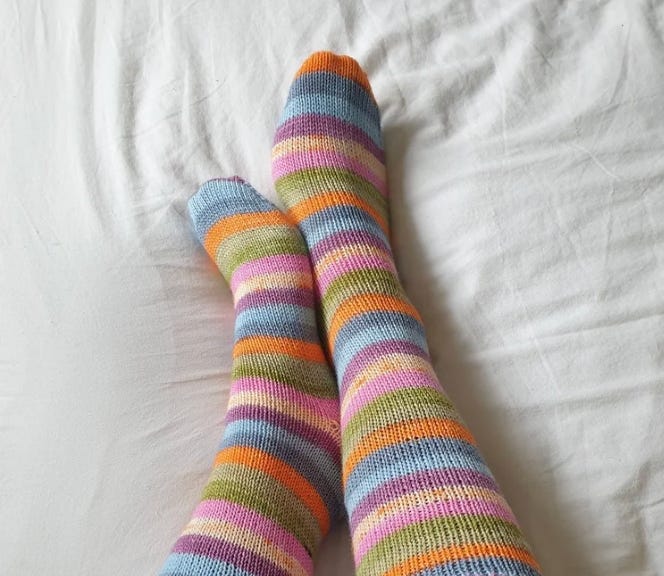 Knitted colourful striped socks Knitted colourful striped socks
